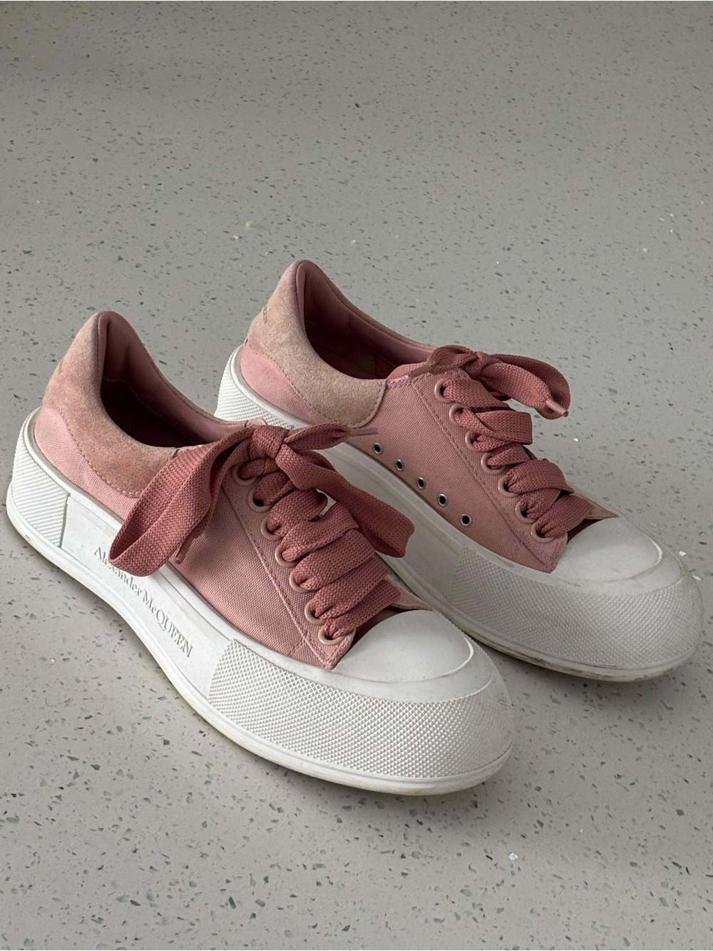 Alexander McQueen Pink Ribbon-Detail Platform Sneakers